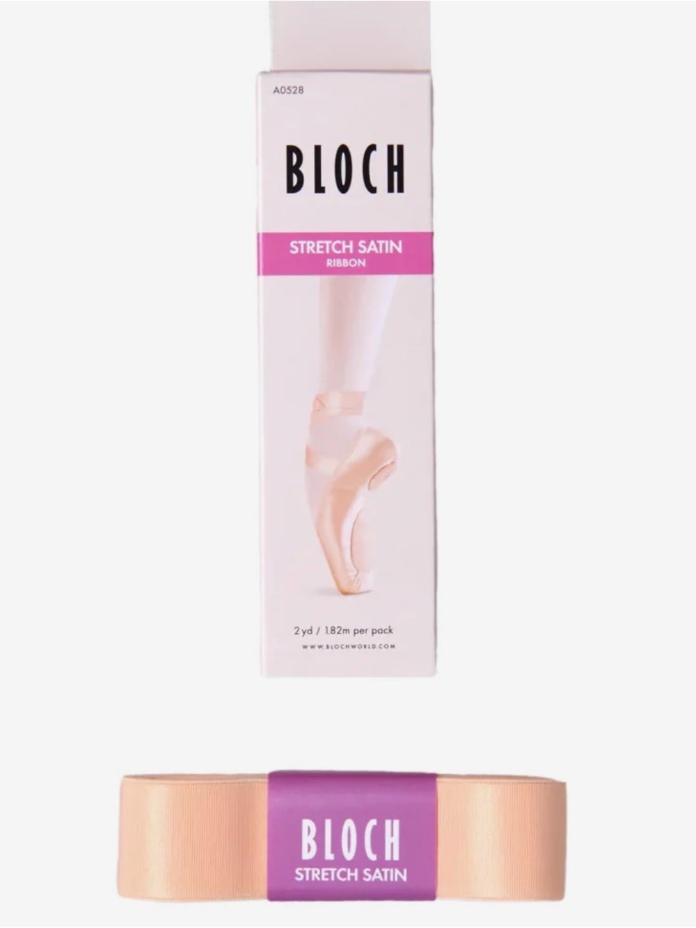 Bloch Stretch Satin Ribbon - Peach Ballet Pink (NEW)